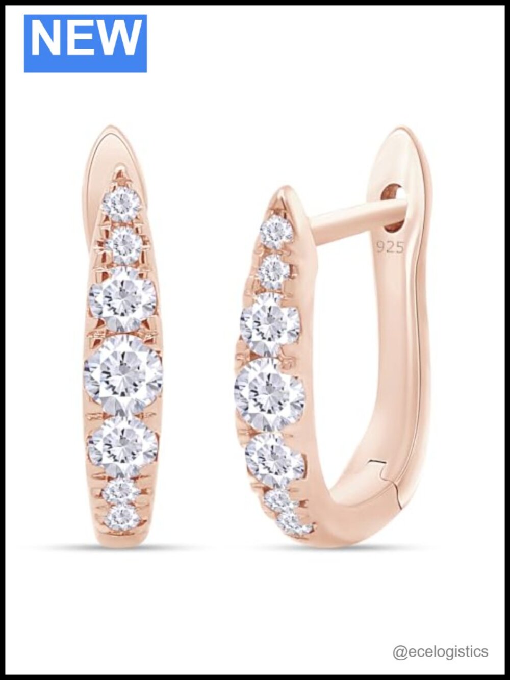 Huggie Hoop Earrings 925 Sterling Silver 0.45 CT Moissanite